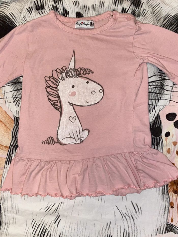 Robe licorne manches longues, taille 12 mois, marque Bougli Bougla. - photo numéro 2