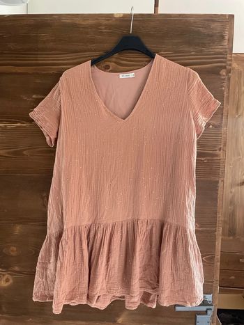 Robe terracotta gaze de coton