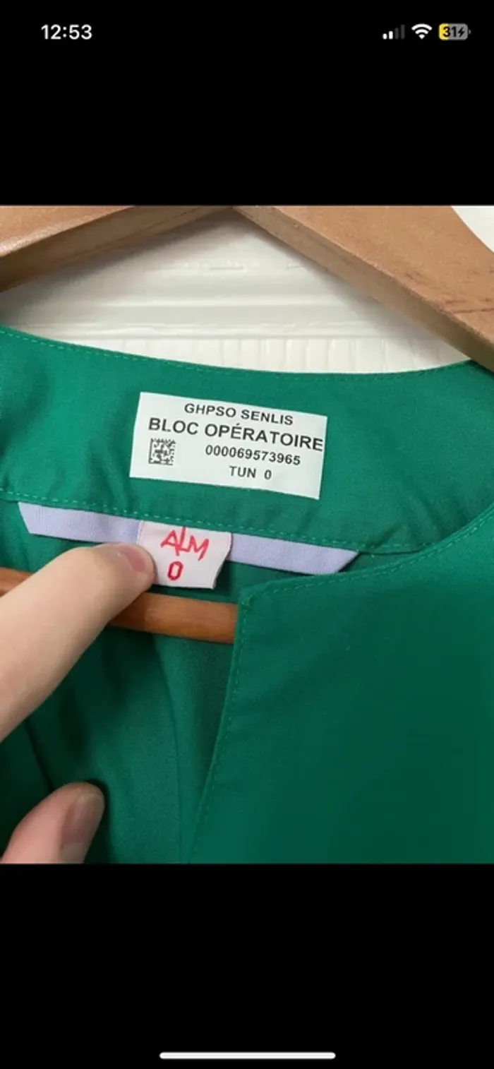 Veste/t-shirt infirmière hôpital santé verte bloc opératoire, homme/femme (unisexe) - photo numéro 2