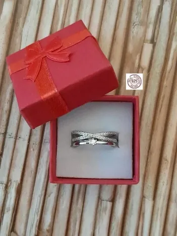 Belle et délicate bague, argent 925, taille réglable (54/56)