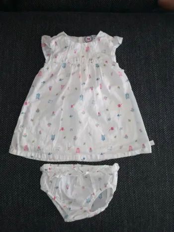 Magnifique robe d'été avec sa petite culotte, bébé fille, 3mois