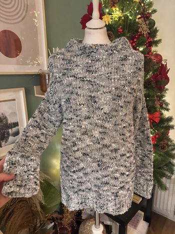 Pull en maille Bershka noir gris blanc taille S col roulé