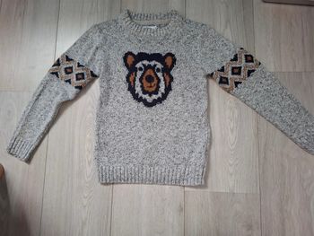 Pull fin ourson gris Gémo 8 ans