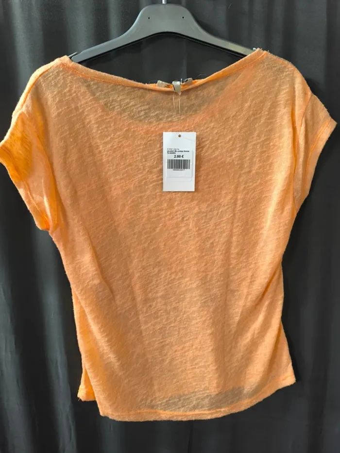 245417 tee-shirt MC orange femme TU azara - photo numéro 2