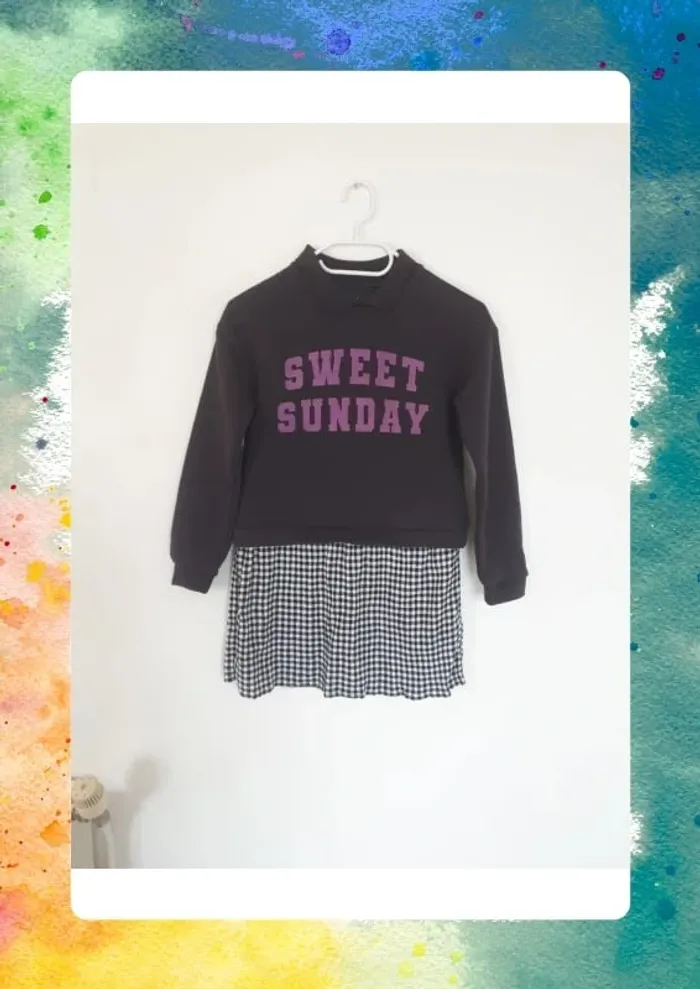 Robe sweat 2 en 1 imprimée