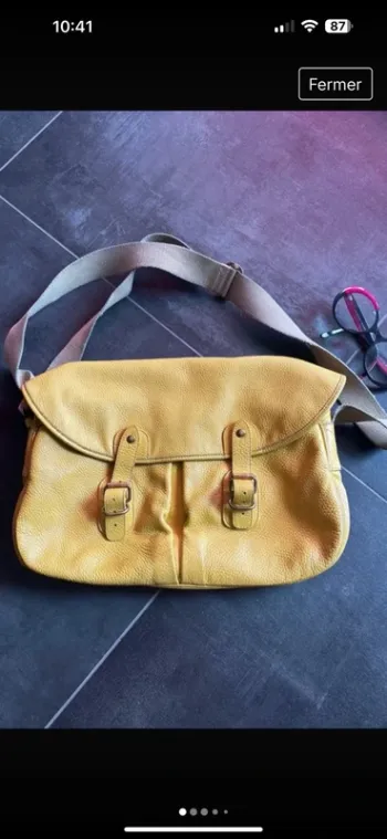 Véritable sac besace vintage #upla moutarde