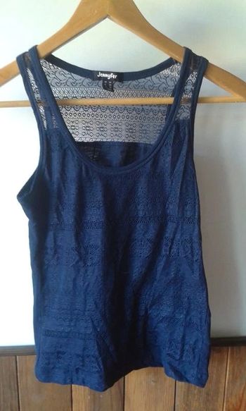 Débardeur dentelle bleu