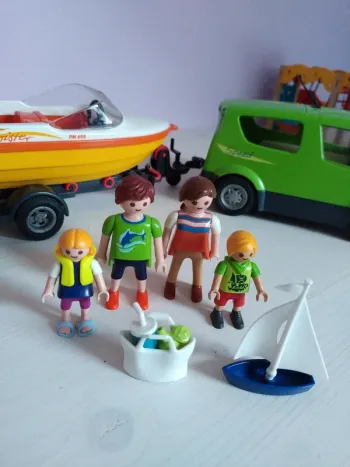 Ensemble Family Bateau + Voiture Playmobil