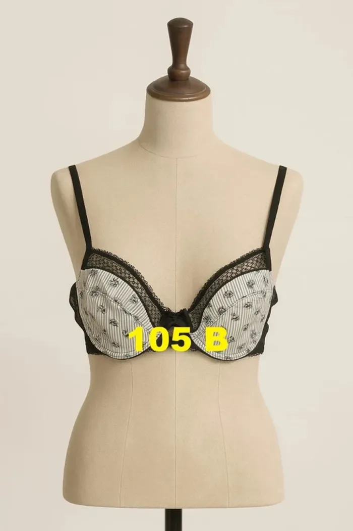 Soutien-Gorge crème motif noir avec dentelle Passionata Taille 105 B