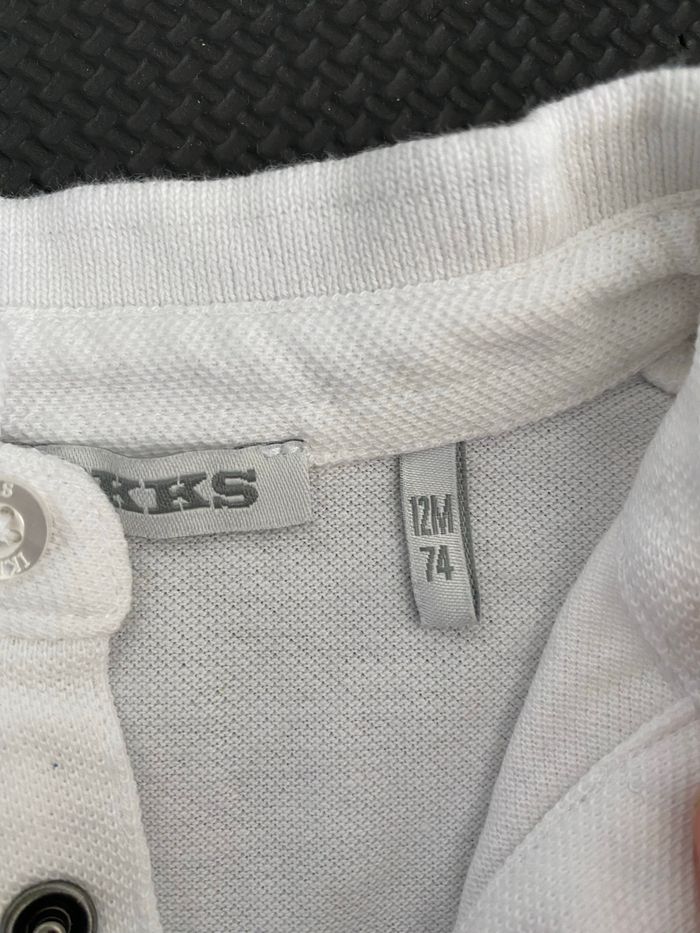 T-shirt polo ikks blanc manches courtes - photo numéro 3