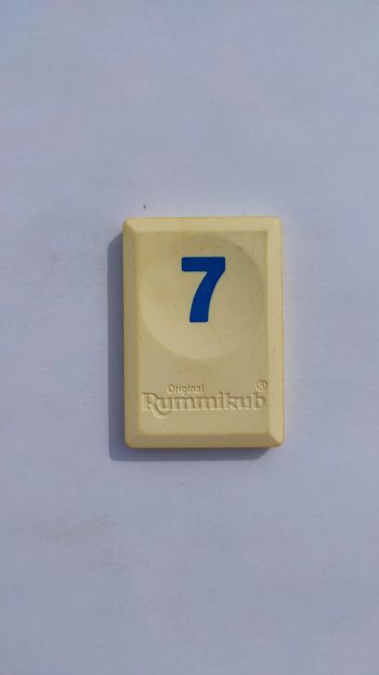 Tuile chiffre 7 sept bleu pièce détachée Rummikub Le rami des chiffres 1996 hasbro #B40