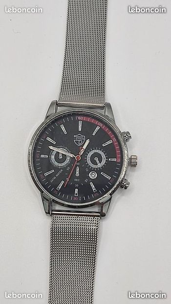 montre à quartz pour homme bracelet gris 