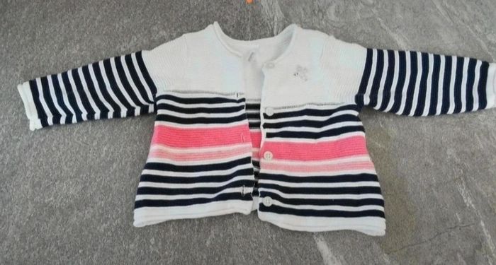 Ensemble robe et gilet printemps chic bébé fille 9 mois comme NEUF - photo numéro 3