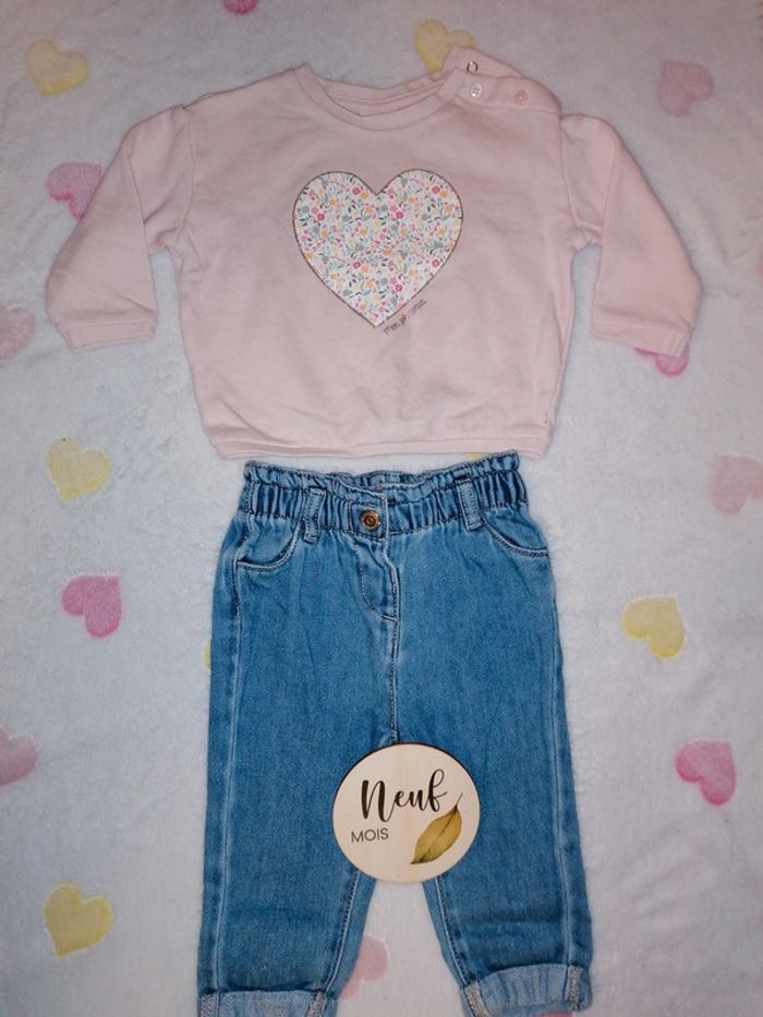 Ensemble pull et jeans 9 mois