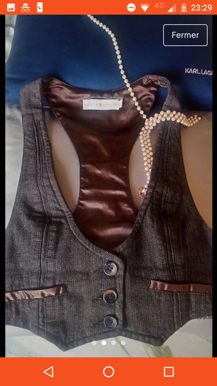 Gilet sexy barman Cache cache - photo numéro 2