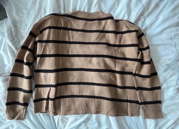 pull marinière marron - photo numéro 2