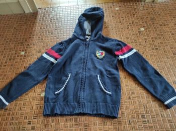 Gilet pull zippé à capuche 8 ans Tom&Jo