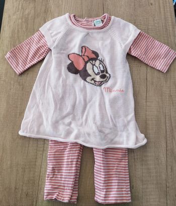 Combinaison robe rose pâle fille taille 3 mois Minnie Disney