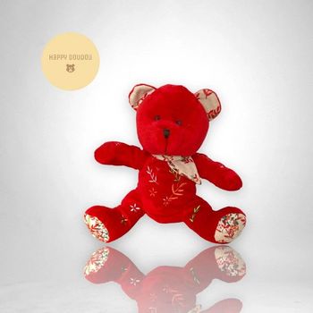 Doudou Peluche Ours Rouge 2006 Nocibé A291