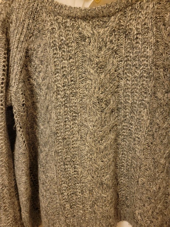 Pull gris tressé - photo numéro 3