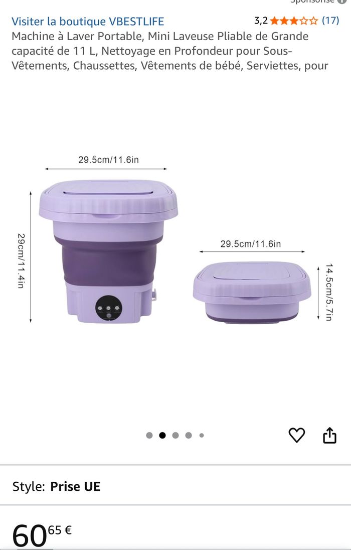 Machine à laver portable , compact  avec essorage 10L neuf 🌸🌺 - photo numéro 2