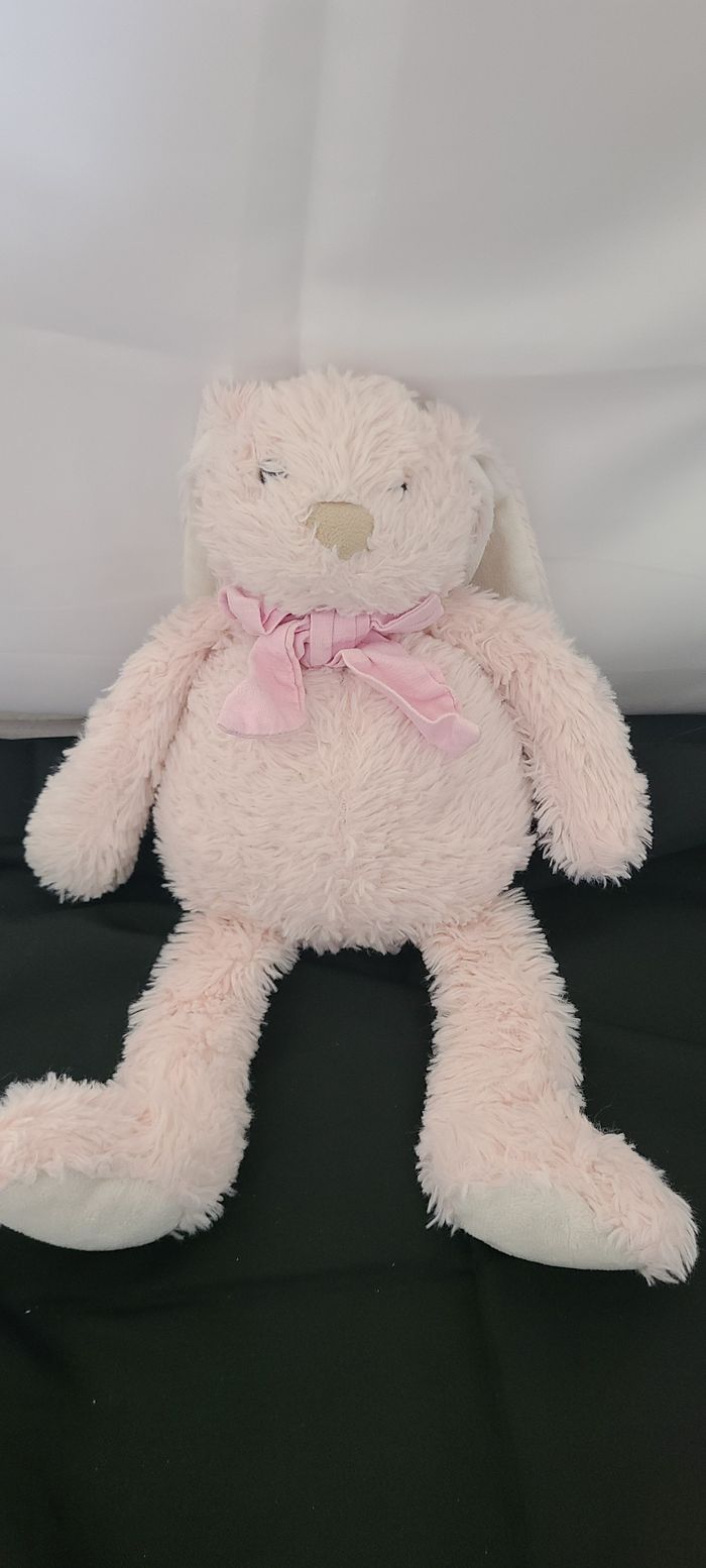Doudou peluche lapinRose foulard atmosphera - photo numéro 4