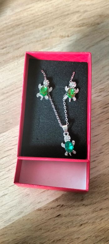 Parure tortue collier et boucles d'oreilles