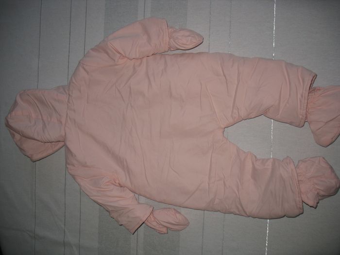 COMBINAISON PILOTE + GANTS + CHAUSSONS ROSE BÉBÉ FILLE "GRAIN DE BLÉ" - 6 MOIS - n°04 - photo numéro 3