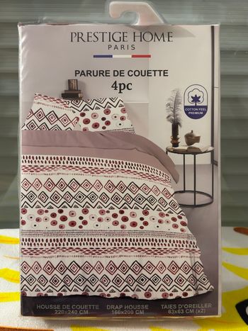 Housse de couette 220x240 cm + drap housse + 2 taies – Prestige