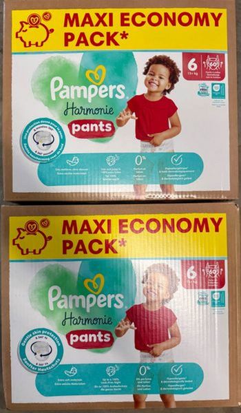 Lot de 2 cartons de couches Pampers Harmonie Pants taille 6 120 couches
