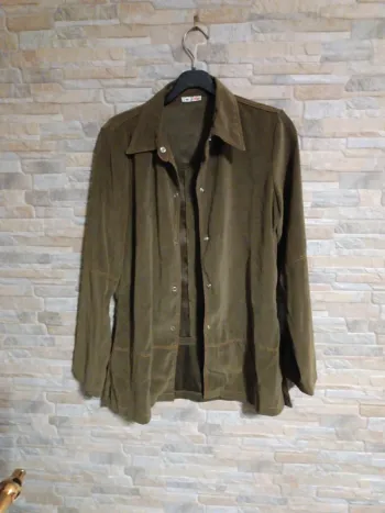 Veste Surchemise suédine kaki Mim 36-S
