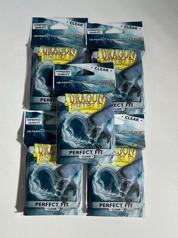 5 x paquets de 100 sleeves Perfect Fit Dragon Shield
