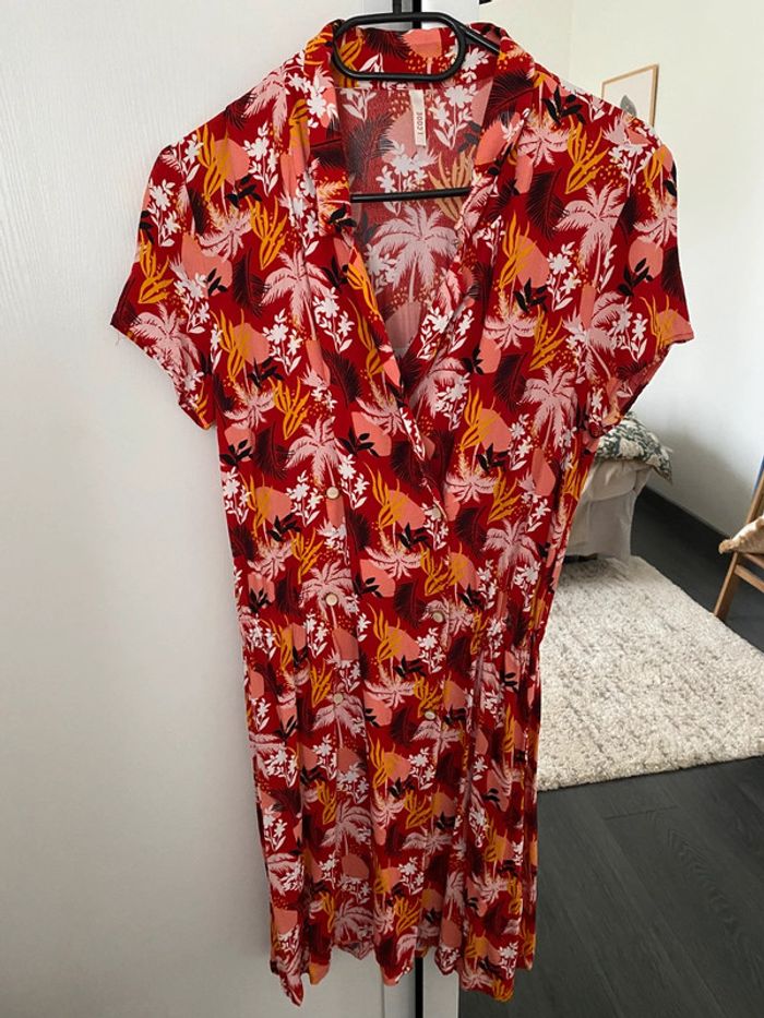 Robe portefeuille imprimé rouge - I.Code
