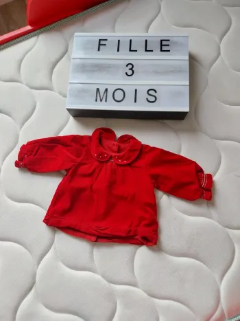 Chemise manche longue fille 3 mois