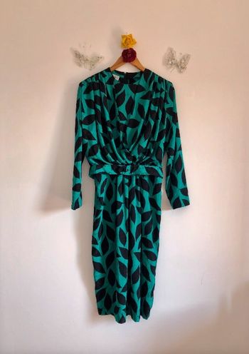 Pierre Cardin – Superbe robe longue vert émeraude