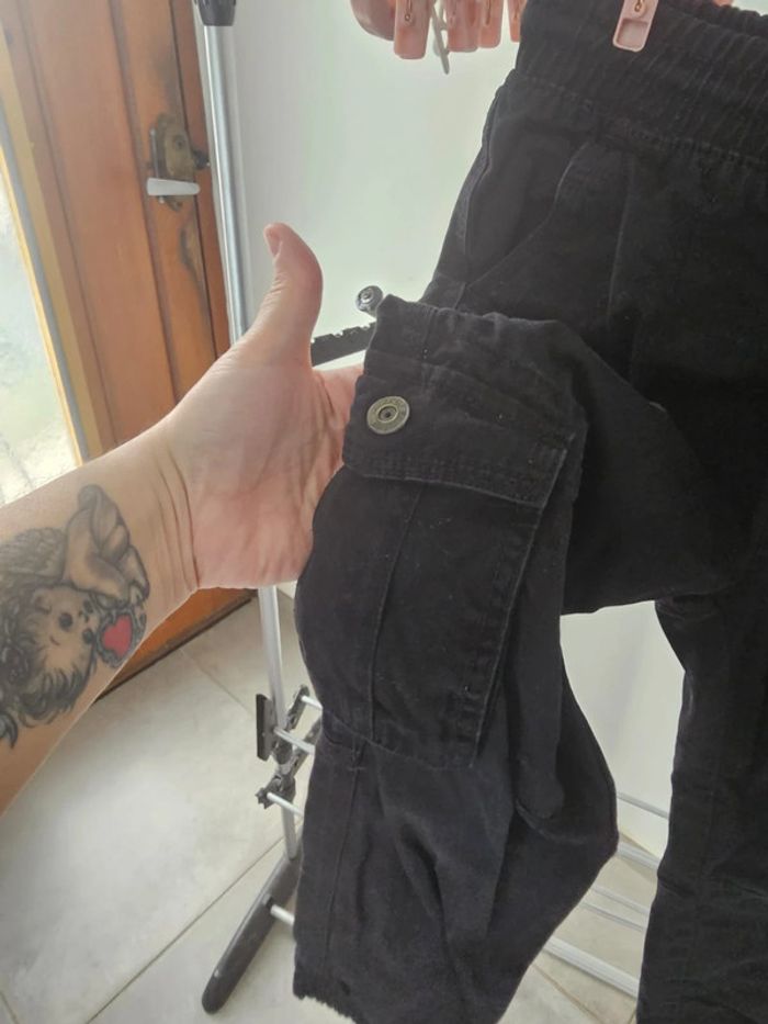 Pantalon type cargo noir calliope 7/8 ans garçon - photo numéro 8