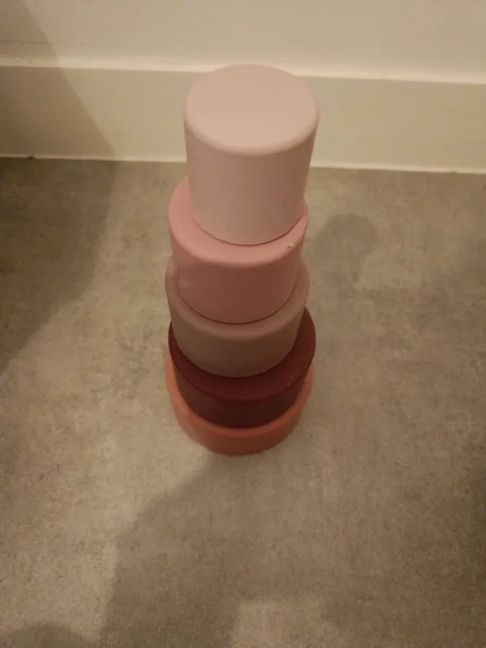 Tour en plastique mou rose - cubes à empiler verbaudet - photo numéro 3