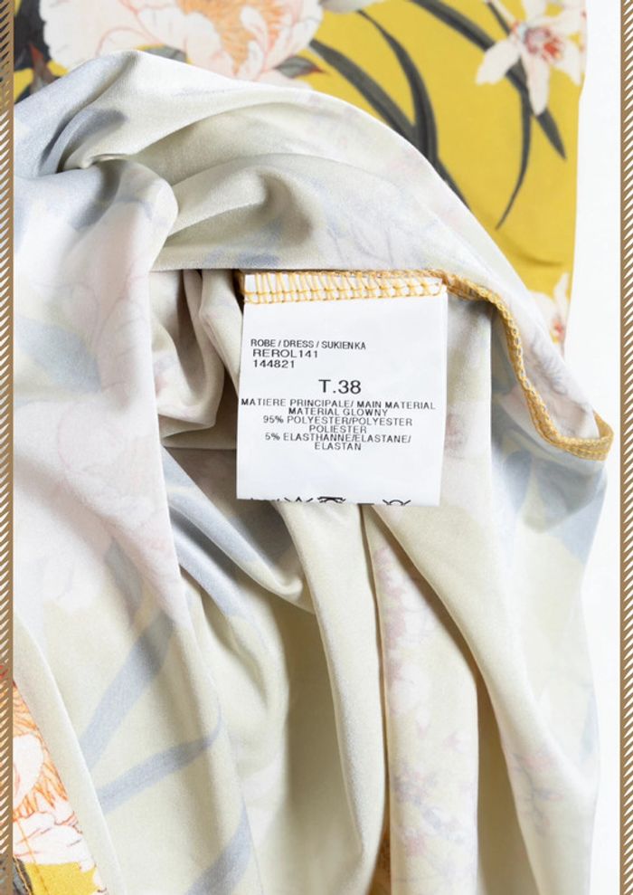 Robe jaune à fleurs Jacqueline Riu – Taille 38 ( - photo numéro 9