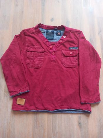 T-shirt manches longues rouge NKDS.372 – 4 ans