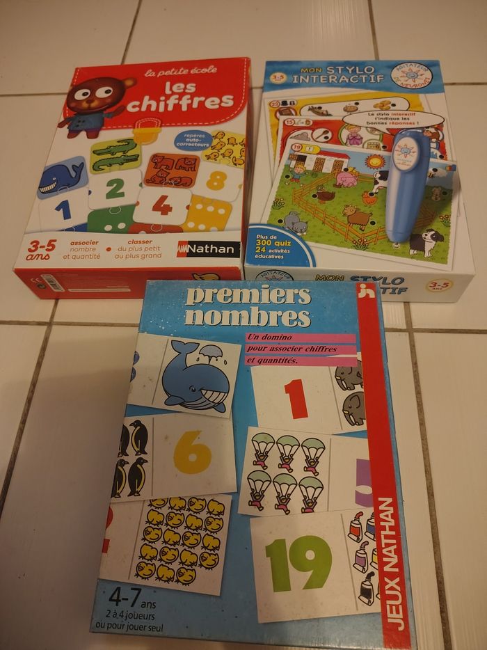 Lot de 3 jeux éducatifs maternelle