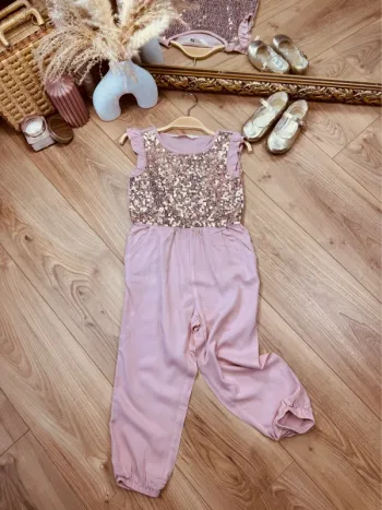 Taille 3-4 ans Salopette cérémonie fille H&M rose doré * Sequins * 🌸