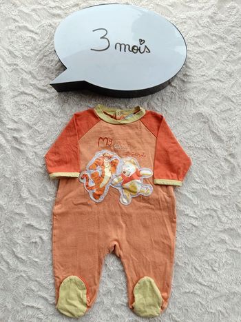 Pyjama grenouillère été léger Garçon 3 mois my best friends Winnie l'ourson Tigrou Disney 100% coton