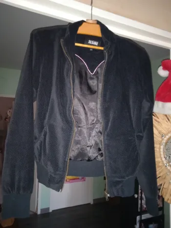 veste blouson court en velours