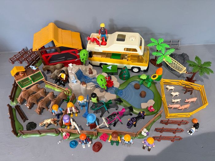 Playmobil Jardin Jardinage Animaux ferme campagne Lot XXL Abris cages Cascade van - photo numéro 7