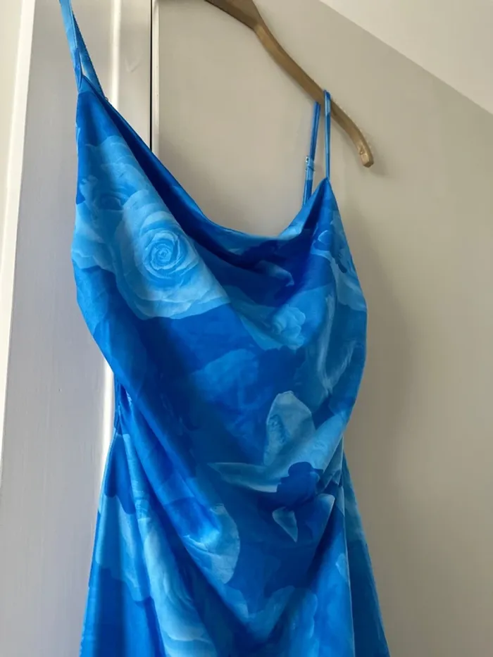 Robe longue bleue à imprimé fleuri – Taille S - photo numéro 2