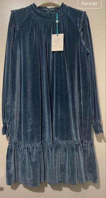 Robe Abel & Lula – Velours bleu scintillant – Neuve étiquette – Taille 12 ans