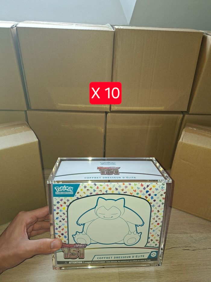 Lot de 10  protections acryliques ETB Pokémon aimantée épaisse 8mm anti uv