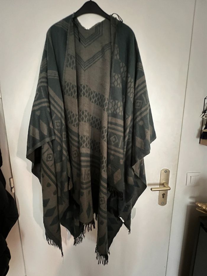 Poncho cape style laine taille unique