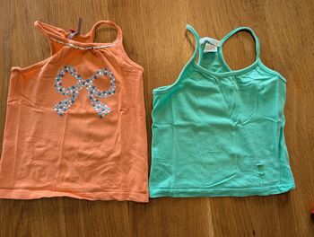 Lot 2 débardeurs orchestra fille 3 ans orange et vert