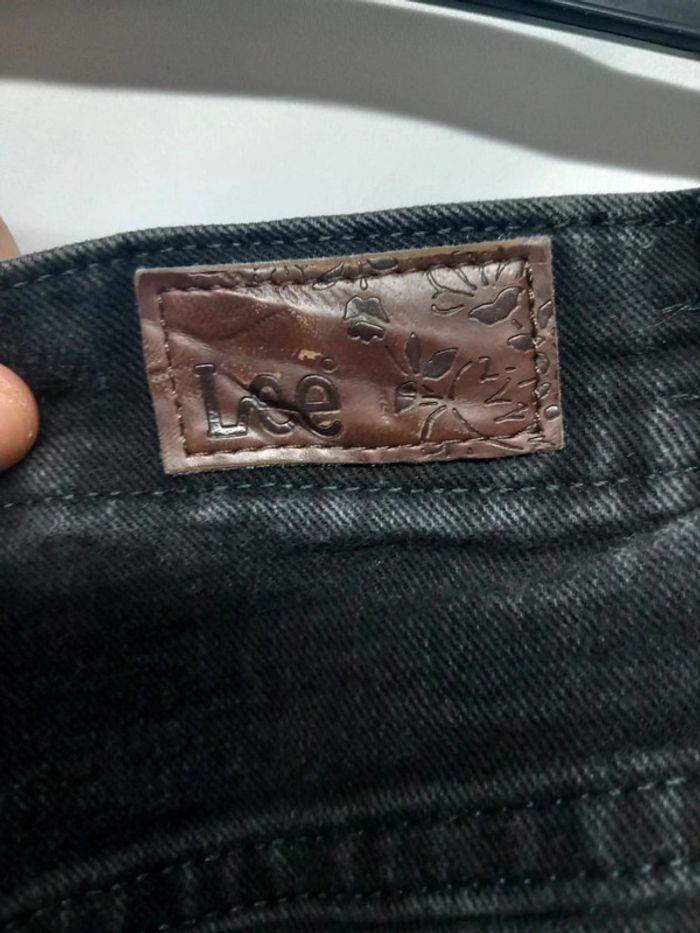 Jeans taille haute Lee Noir en coton - photo numéro 3